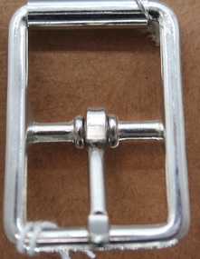 Nickel plated full buckle used as equine accessory