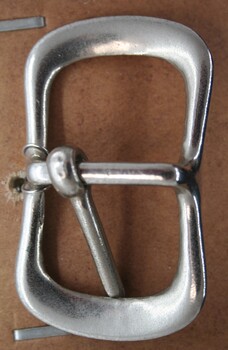 Nickel plated buckle used as equine accessory