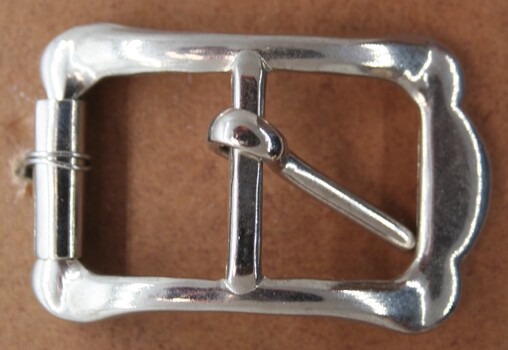 Nickel plated buckle used as an equine accessory