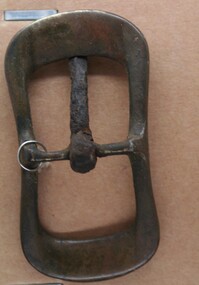 Brass whole buckle as used on equestrian accessories