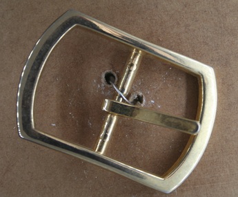 Brass whole buckle as used by Holden and Frost in the construction of horse gear