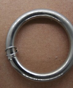 Nickel plated steel ring used in the construction of Horse reins and other equine accessories