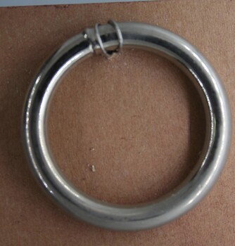 Nickel plated steel ring used on equine accessories and other horse equipment
