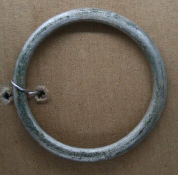Nickel plated steel ring as used in the construction of various equine pieces  by Holden and Frost Ca 1900