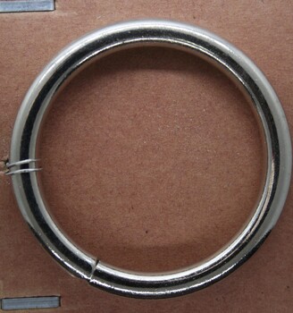 Nickle plated steel ring Imported and used in manufacture by Holden and Frost for Horse teckle
