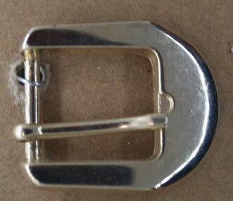 Brass half buckle as imported , sold and used by Holden and Frost in the production of Equine equipment Ca1900