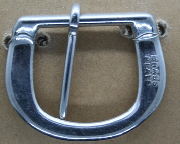 Brass plated steel half buckle as used on Equine accessories by Holden and frost Ca1900