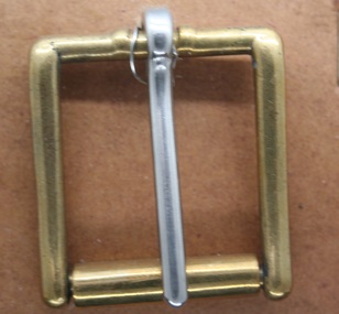square brass half buckle with steel tongue as used by Holden and Frost in the manufacture of equine equipment