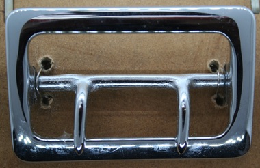 Double pin nickle plated steel buckle as imported and used on Harness by Holden and Frost