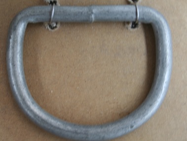 "D" shaped ring hobble equine accessory