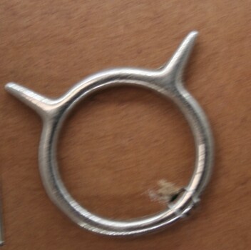 Bright steel spiked caverson ring used on Horse accessories