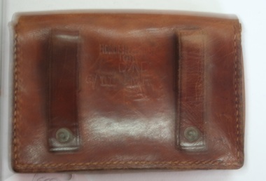 Brown leather belt pouch as used by military during WW2 made by Holden and frost