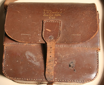 Leather shooters maintenance bag manufactured by Holden and Frost