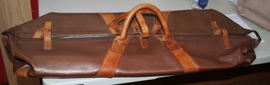Brown leather Cricket bag manufactured by Holden and Frost