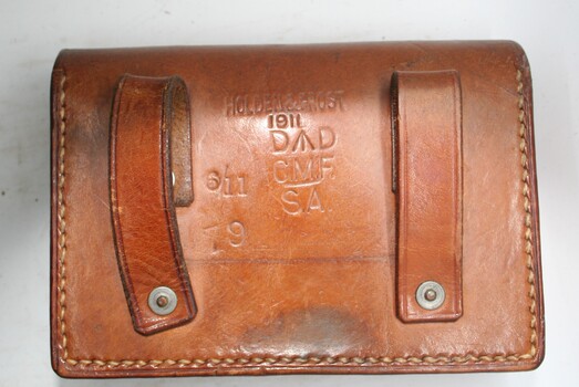 personal leather pouch manafactured by Holden and Frost for the Department of Defence 1911