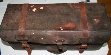 Leather strapped tool bag manufactured by Holden and Frost