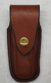 leather belt mount pocket knife holster made by Holden and Frost