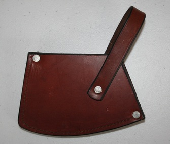 Leather tommerhawk head protector with strap