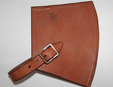Leather axe head protector as manufactured by Holden and Frost
