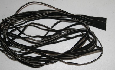 Black leather boot laces 