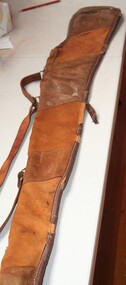 Leather shotgun holder with shoulder strap