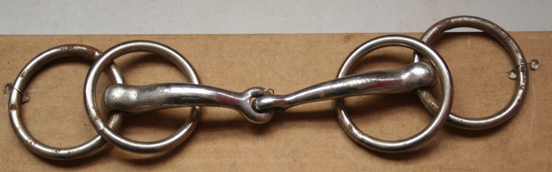 Horse snaffle bit used for civilian and Military use, manufactured by Holden and Frost