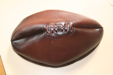 Brown leather football as used in Australian rules football