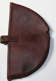 Leather pouch used as an equestrian accessory