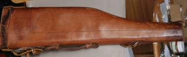 Shoulder carried brown leather leg of Mutton gun case