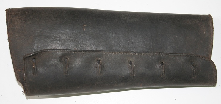 Leather button up putee used for leg protection