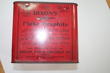 Metal container with Flake Grapite sold by Holden and Frost