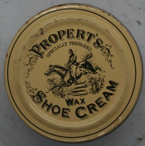 Small screw lid jar of wax suited to preserving and polishing leather clothing and shoes