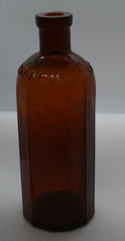 11 sided amber glass bottle neck suited to cork stopper