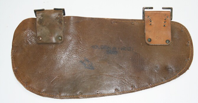 Leather pouch used by military to carry trenching shovel 