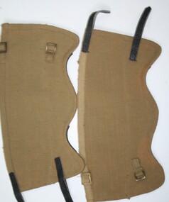 Pair cotton webbing ankle spats in military green