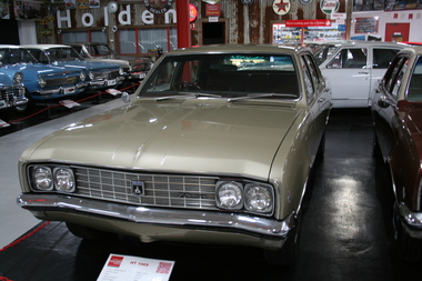 HT Holden Premier sedan Florentine Gold in Colour. Full face chrome grille  with quad headlights, chrome bumper.