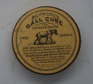 Squat round tin containing Gall Cure