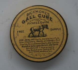 Squat round tin containing Gall Cure