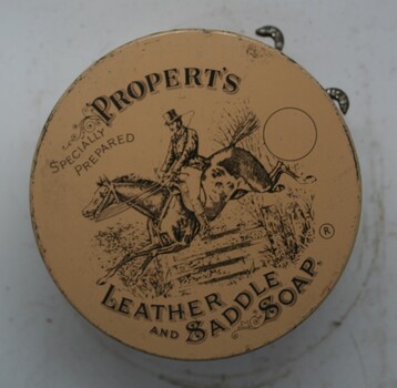 Can of leather cleaning soap