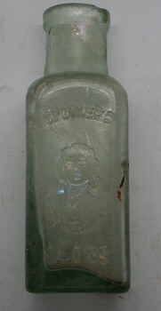 Glass bottle which contained boot dressing