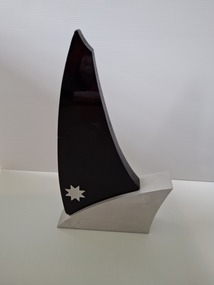 Black mounted trophy on chrome base