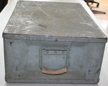 Metal military box with lid