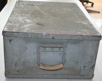 Metal military box with lid