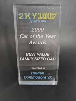 acrylic perspex award  for car of the year 2000