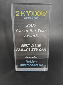 acrylic perspex award  for car of the year 2000