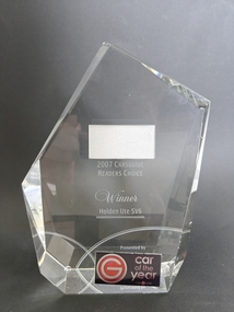 glass sculptured trophy car of the year