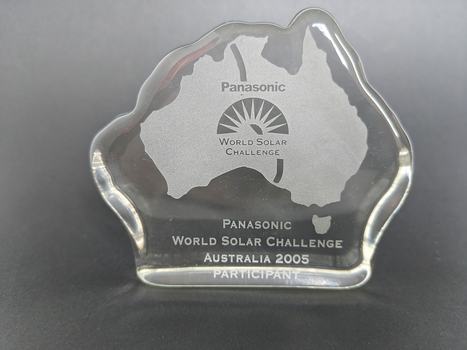 acrylic award shaped as australia