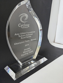 acrylic trophy on acrylic mount