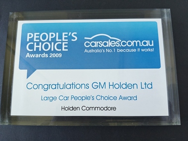 Award - peoples choice award holden commodore