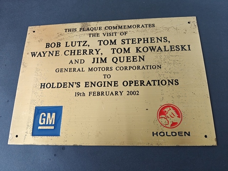 brass wall plaque hodens engine operations